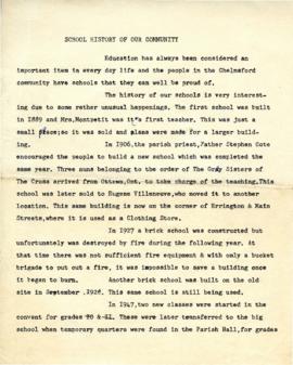 School History of Our Community